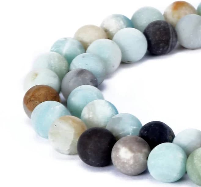 Multi-Color Amazonite Matte Round Beads 4mm 6mm 8mm 10mm 12mm-16mm 15.5" Strand 4mm
