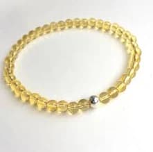 CITRINE stretch Bracelet Sterling Silver beaded tiny 4mm yellow gemstone Bead Bracelet November Birthstone jewellery Gift for girl her men