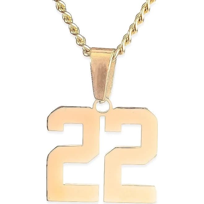 FlowX Stainless Steel Sports Number Necklace
