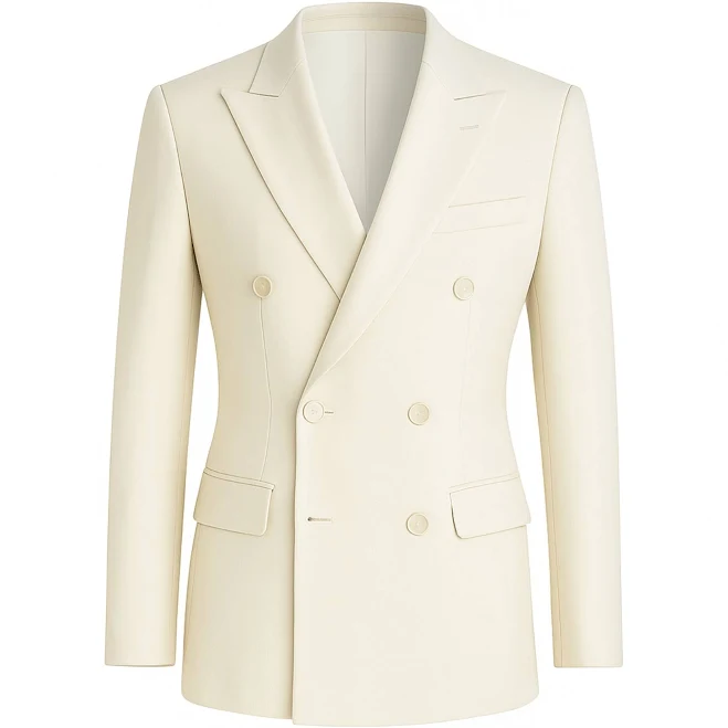 Loro Piana Men's Peak Lapel Double-Breasted Wool Blazer