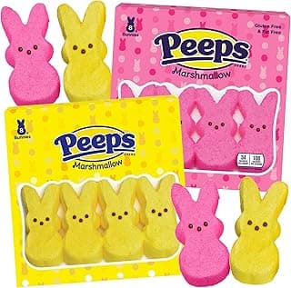 Marshmallow Peeps Pink and Yellow Easter Bunnies 8 ct (Pack of 2)