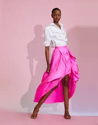 Silk bow skirt - pink – Emry boutique