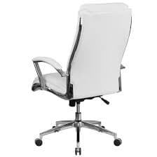 Flash Furniture Rebecca White Contemporary Adjustable Height Swivel Faux Leather Executive Chair 889142077701 at Lowes.com