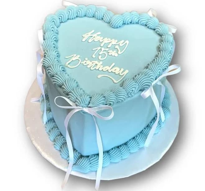 That's The Cake Bakery Simple Heart Ribbon Bows Cake