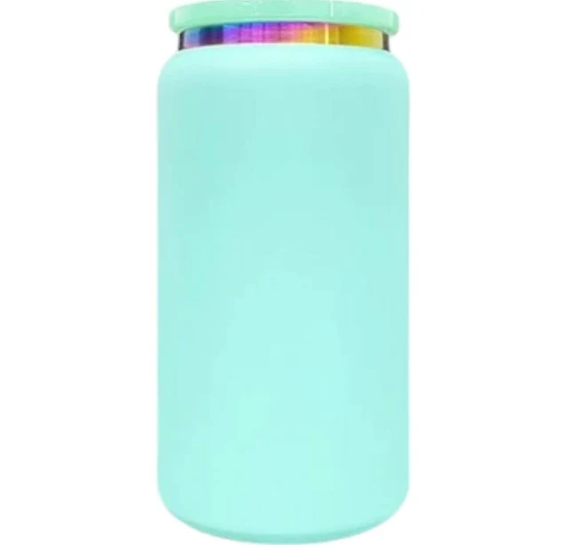 16oz Rainbow Plated Powder Coat Laser Ready Aqua Drink Can