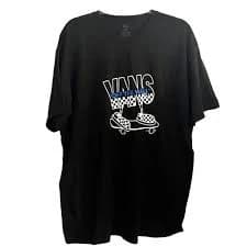 Vans Tee Shirt Unisex XL Black White Skateboard Checkered Shoes Logo Short Sleev