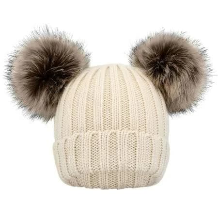 Simplicity Soft Kids Winter Hat with Ball Pom Pom Ears