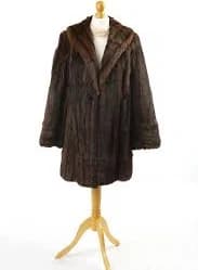 Striped Dark Brown Musquash Coat — Davenport Furs
