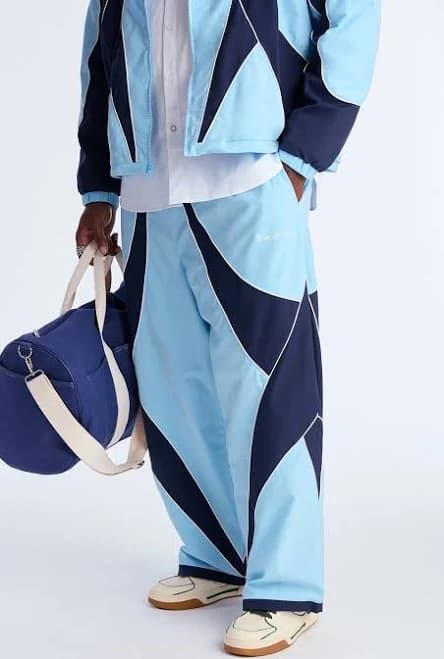 Fashion Nova Men's Baggy International Champions Color Blocked Track Pant Combo