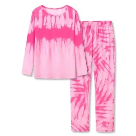 Girls' Tie Dye Long Sleeve Pajama Set