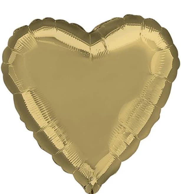 Dashmart White Gold Heart Balloon