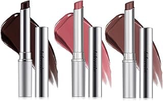 3PCS Honey Lipstick Tinted Lip Balm - Sheer Hydrating Lipstick for All Skin Tones - Moisturizing Lip Color, Nourishing Lip Balm with a Hint of Natural Black Cherry Tint (Black & Nude & Pink)