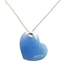 Amazon.com: Regalia by Ulti Ramos 14k Yellow Gold Heart Shape Jade Pendant with 17" Chain (Blue) : Clothing, Shoes & Jewelry