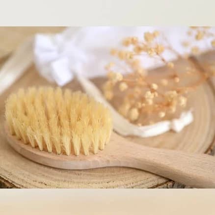 Beige Wooden Baby Hairbrush & Comb Set