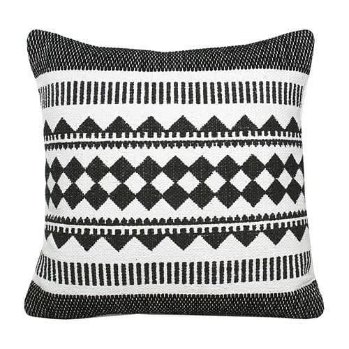 LR Home Mindy Bordered Modern Mosaic Geometric Stripe Throw Pillow