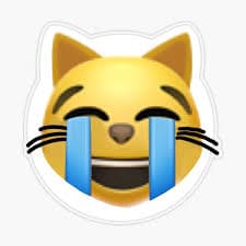 "Crying Cat Laughing Emoji" Sticker for Sale by piperdooley | Redbubble