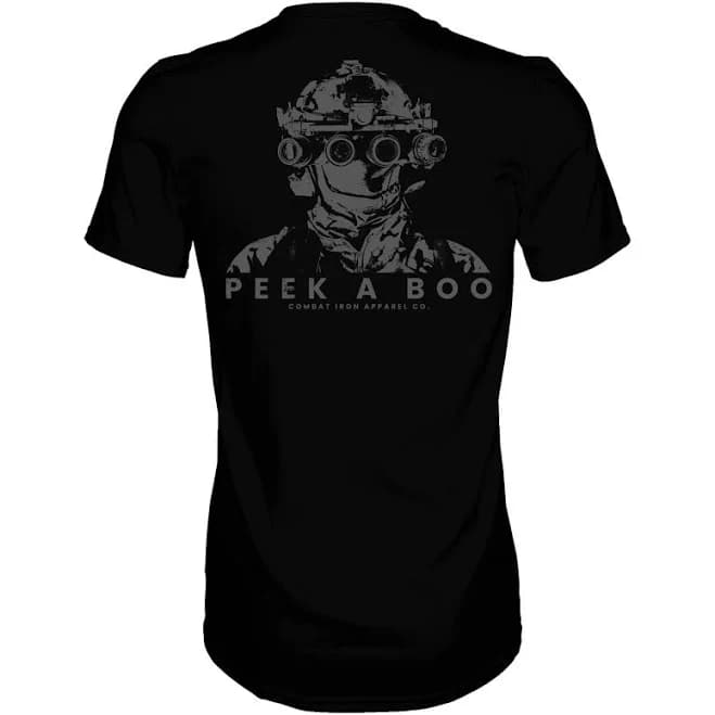 Combat Iron Apparel Men's Peek A Boo Operator Skull T-Shirt