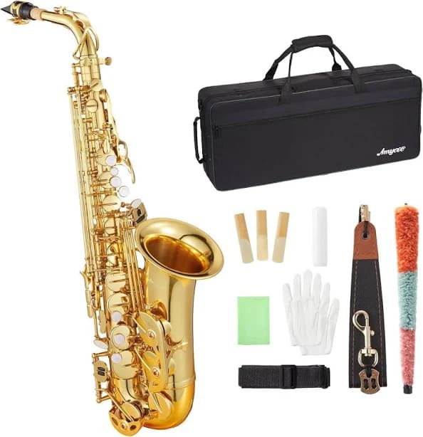 GARVEE - Alto Saxophone for Beginners - Gold Brass Lacquer for Warm, Clear Tone, Ideal for Student Musicians