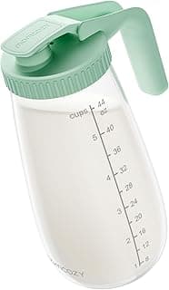 Glass Breast Milk Pitcher, Formula Breastmilk Storage Container, Heat & Cold Resistant, No Leak Pitcher for Breastmilk with Wide Mouth, Fast Baby Formula Maker, 48OZ, 1 Count