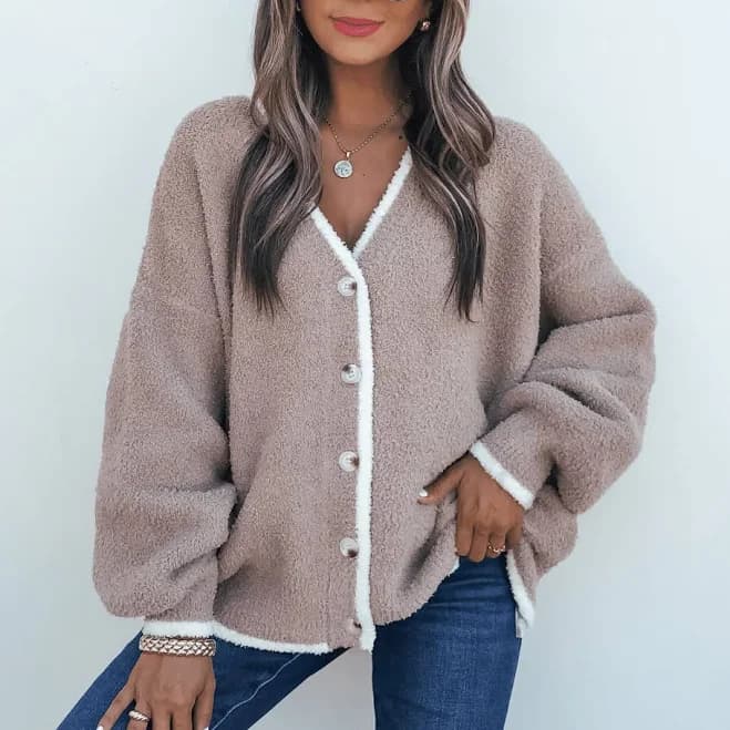 Magnolia Boutique Women's Fuzzy Soft Button Down Cardigan