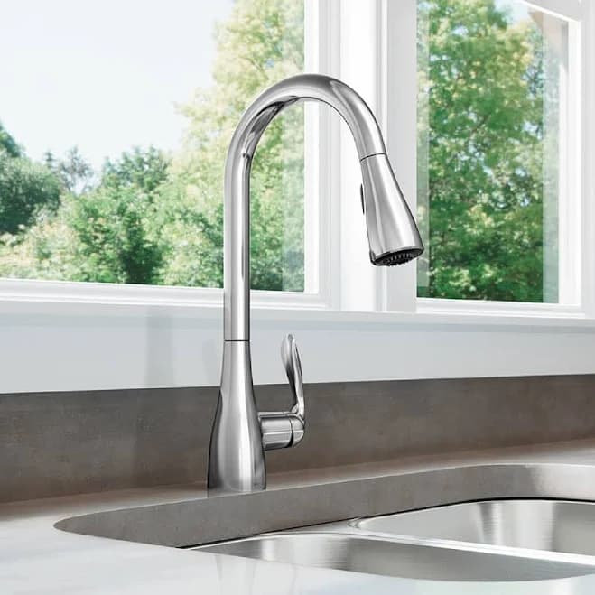 Moen Georgene Single Handle Kitchen Faucet with Sprayer 87912