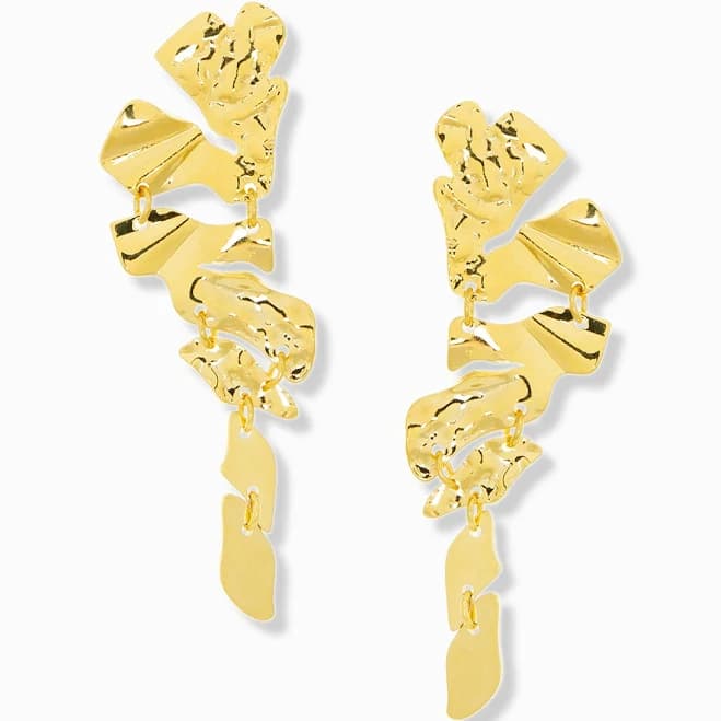 Hammered Geometric Drop Earrings