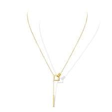 Vintage 304 Stainless Steel Link Cable Chain Heart Necklac Heart Bow Tie Round Square Pendant For Women 45cm Long,1 PC - AliExpress