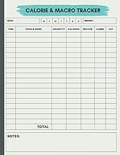 Calorie Counter Log Book & Macro Tracker: Daily Tracking of Meals, Calories, Carbs, Fat, Protein - Calorie Counting Food Diet Log - Nutrition Calorie Intake Tracker Log Book