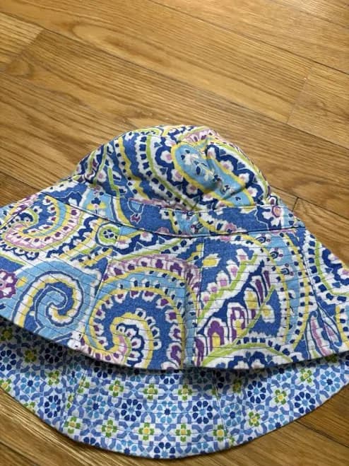 Blue And White Vera Bradley Reversible Bucket Hat Hats