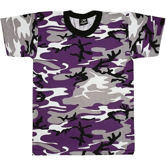 Small Short Sleeve Tshirt PURPLE CAMO Camouflage Tee Shirt Rothco 60176 S - Gray