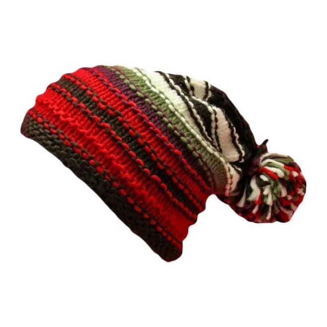 Luxury Divas Striped Knit Slouchy Beanie Hat