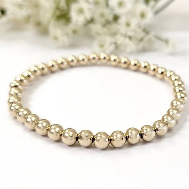 14K Gold Filled Beaded Bracelet