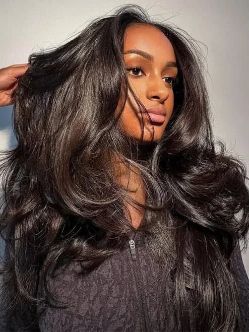 Pre-Styled Butterfly Cut Yaki Straight Glueless Half Wig
