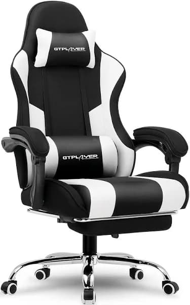 GTPlayer - Gaming Chair Breathable Fabric Ergonomic Computer Desk Chair - BlackWhite