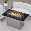 East Oak Brazi 52" Propane Rectangle Outdoor Tabletop Fireplace Gray: Iron Frame, Rust & Heat-Resistant : Target