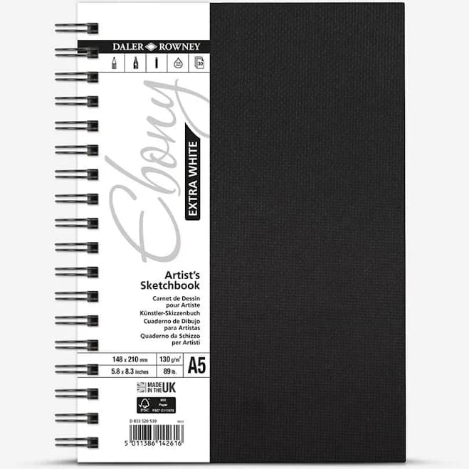 Daler-Rowney Ebony Extra White Wirebound Sketchbook