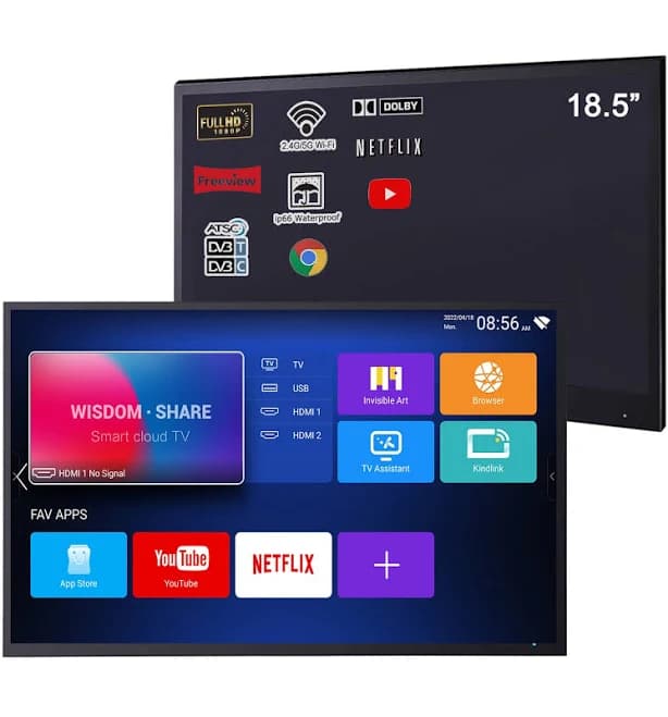 Soulaca品牌18.5吋浴室黑色防水智能電視香港地区用DTMB-T/ 18.5 inch Smart Waterproof Bathroom TV DTV Black Color Hong Kong Available DTMB-T