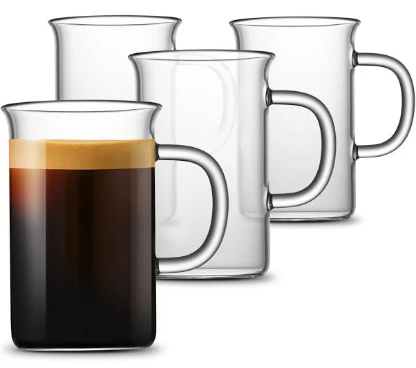 LUXU Glass Coffee Tea Cups Set of 4