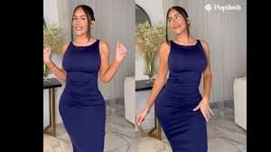 Popilush Shapewear Dress Ruched Dresses for Women Shaper Dresses Business Casual Dress Womens Midi Pencil Dress Black at Amazon Women's Clothing store