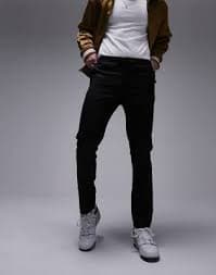 Topman skinny smart pants with elastic waistband in black | ASOS