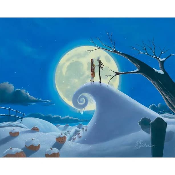 The Nightmare Before Christmas Winter Romance Gallery Wrapped Canvas by Michael Provenza Limited Edition