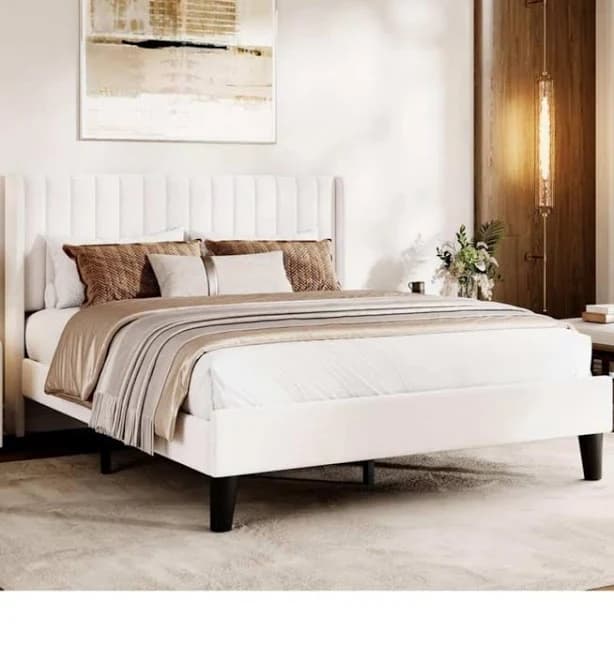 Gaomon Full Velvet Platform Bed Frame