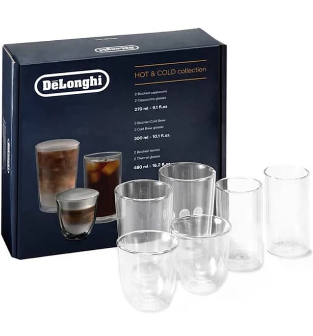 De'Longhi Hot & Cold Glass Set of 2