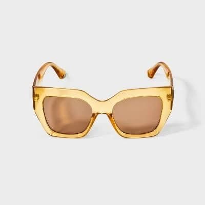 Women's Thick Square Sunglasses - A New Day Yellow