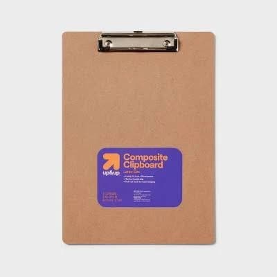 Composite Clipboard Brown - up&up : MDF Paper Clipboards, Desk Organizer, 12.52" x 8.976", Light Off-White