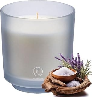 Ocean Lavender Scent, Notes of Vanilla Sea Salt, Driftwood, Sea Moss, Patchouli & Eucalyptus, 10oz 1-Wick Aromatherapy Refillable Jar Candle, 50 Hour Burn Time, Sustainable Wax, Reusable Jar
