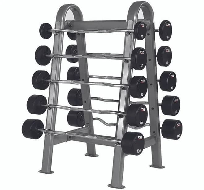 PB Extreme Rubber Barbell Set EZ Curl