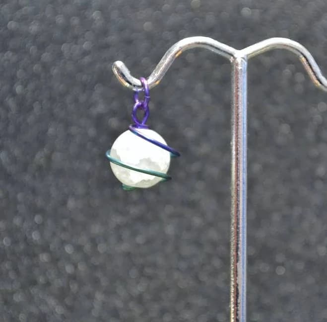 Niobium and Crackle Quartz Wrapped Bead