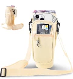 Water Bottle Carrier Bag with Strap for Stanley 40/30 oz Tumbler Neoprene Insulated Cup Holder Sleeve with Phone Pocket & Straw Cover for Stanley Cup Accessories