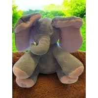 Dimple Animated Plush Singing Kaia Elephant w/ Peek-a-boo Ears EUC